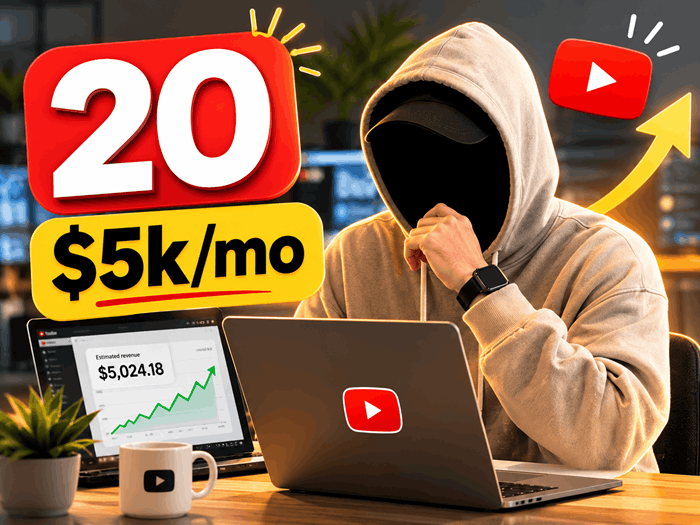 20 Faceless YouTube channels to make $5k/month